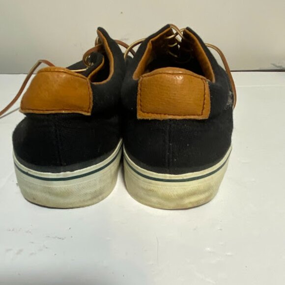 Marine Layer Black Tan Canvas Men's Boat Sneakers Size 9 - Picture 5 of 7